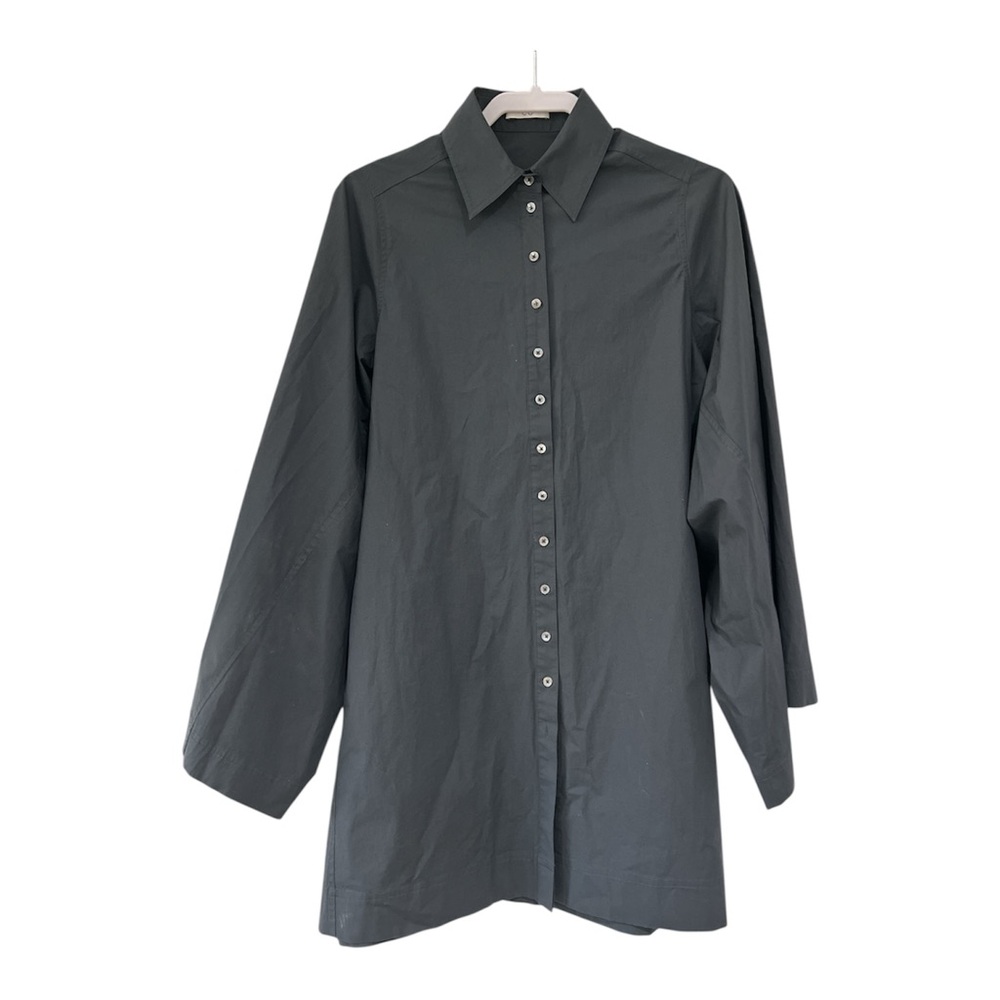 CO Black Button-Front Shirt with Label